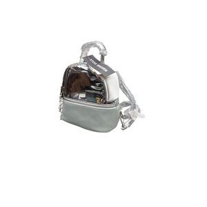 Steve Madden Metallic Silver and Gray Backpack